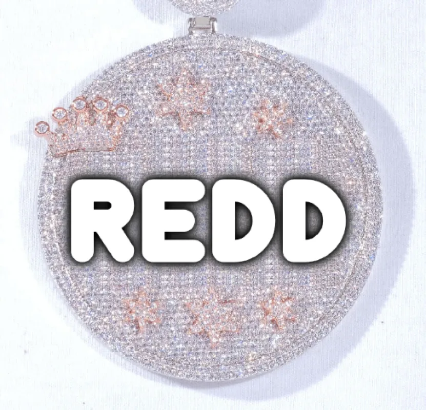 CUSTOM LETTER NECKLACE 3D BIG CROWN DISC sold by The GUU Shop