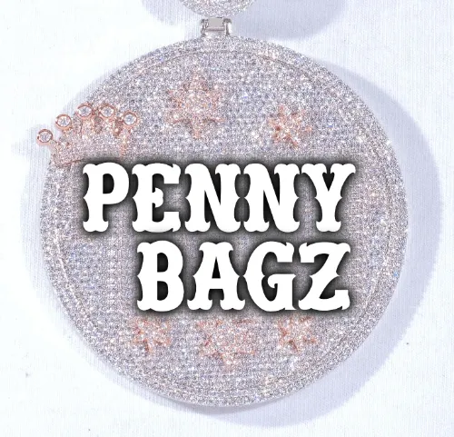 CUSTOM LETTER NECKLACE 3D BIG CROWN DISC sold by The GUU Shop