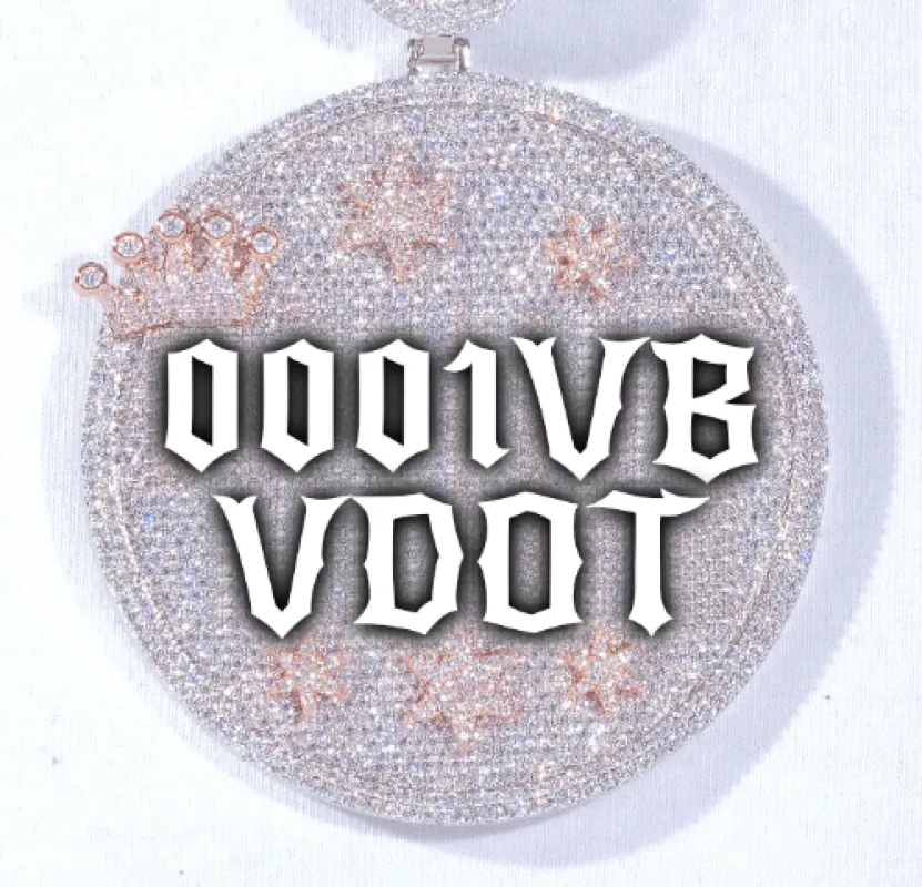 CUSTOM LETTER NECKLACE 3D BIG CROWN DISC sold by The GUU Shop