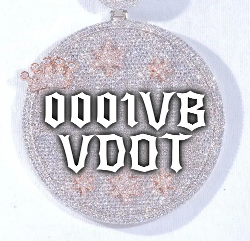 CUSTOM LETTER NECKLACE 3D BIG CROWN DISC sold by The GUU Shop