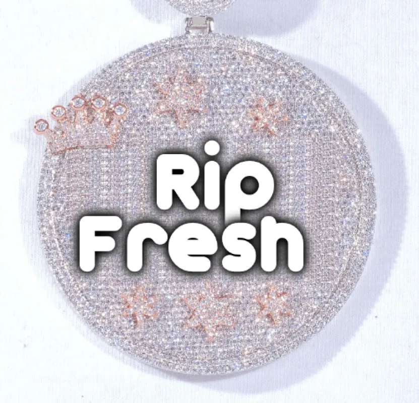 CUSTOM LETTER NECKLACE 3D BIG CROWN DISC sold by The GUU Shop