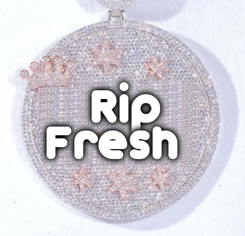 CUSTOM LETTER NECKLACE 3D BIG CROWN DISC sold by The GUU Shop