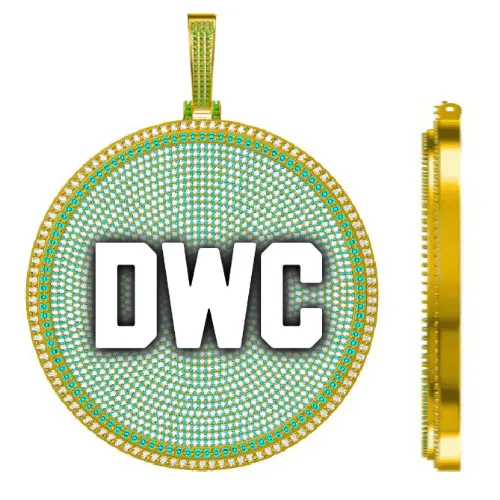 CUSTOM LETTER NECKLACE 3D BIG DISC sold by The GUU Shop