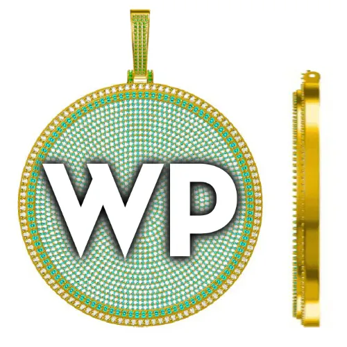 CUSTOM LETTER NECKLACE 3D BIG DISC sold by The GUU Shop