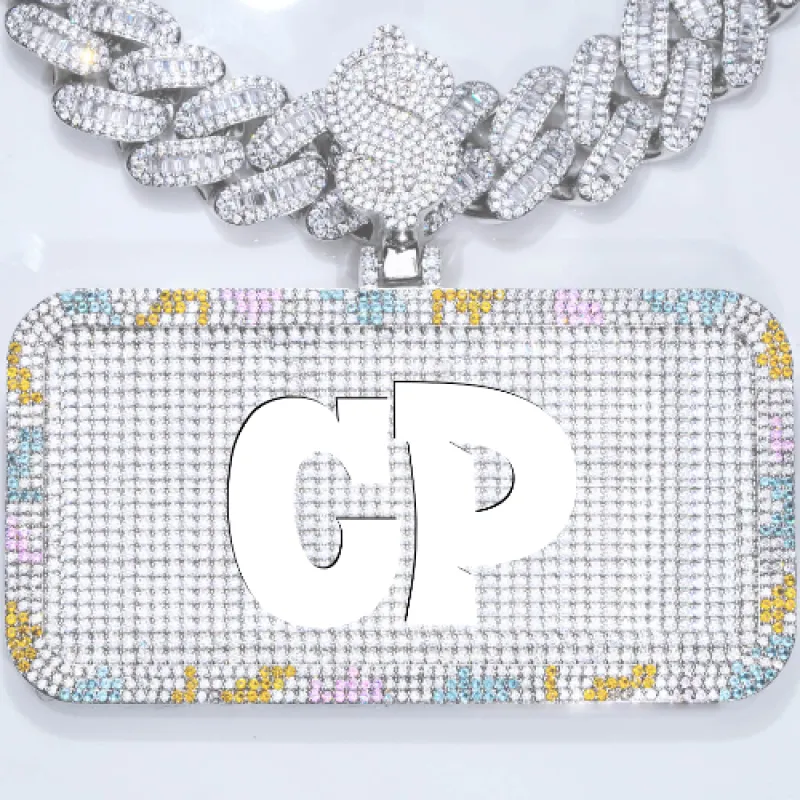 CUSTOM LETTER NECKLACE 3D COLORFUL SQUARE sold by The GUU Shop