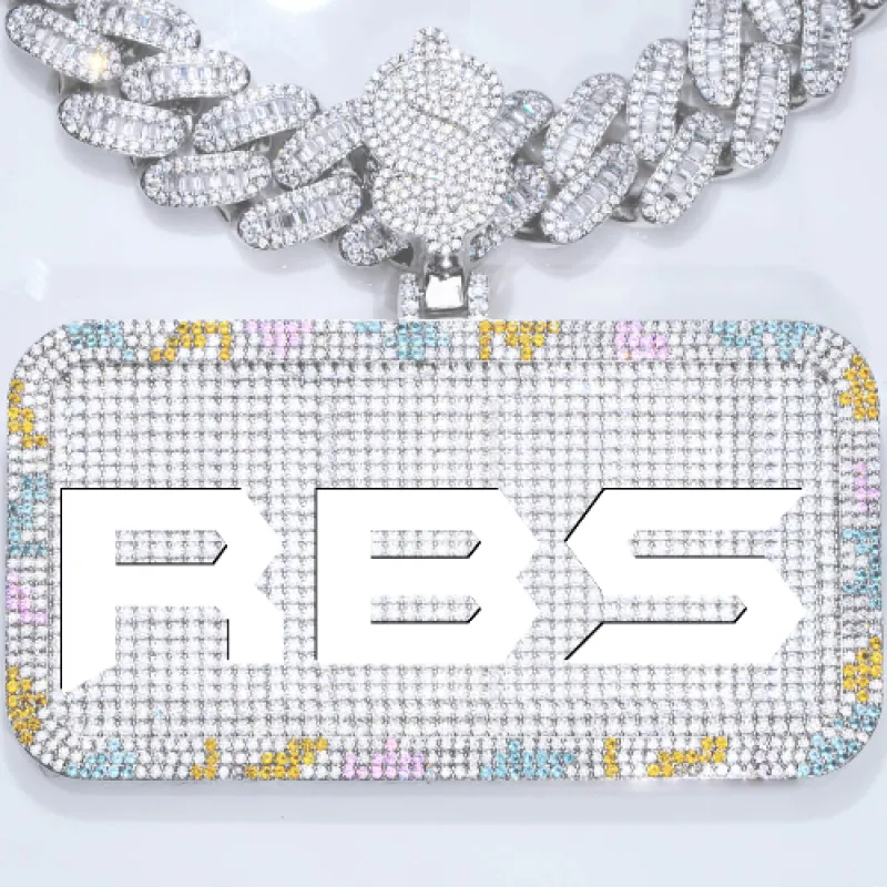 CUSTOM LETTER NECKLACE 3D COLORFUL SQUARE sold by The GUU Shop