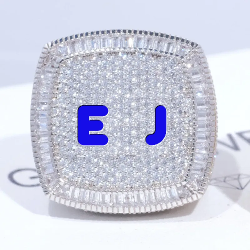 CUSTOM LETTER 3D ICED RING sold by The GUU Shop
