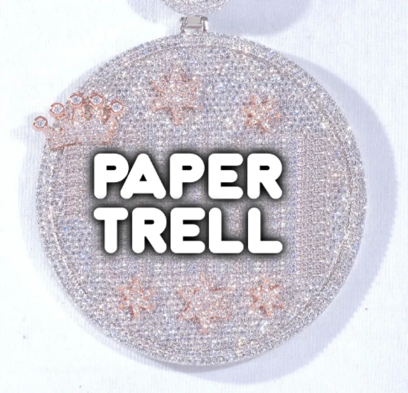 CUSTOM LETTER NECKLACE 3D BIG CROWN DISC sold by The GUU Shop