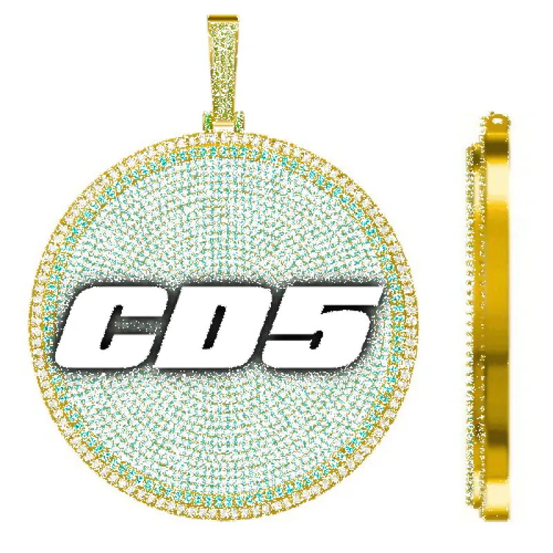 CUSTOM LETTER NECKLACE 3D BIG DISC sold by The GUU Shop