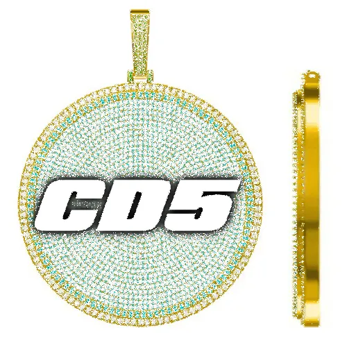 CUSTOM LETTER NECKLACE 3D BIG DISC sold by The GUU Shop