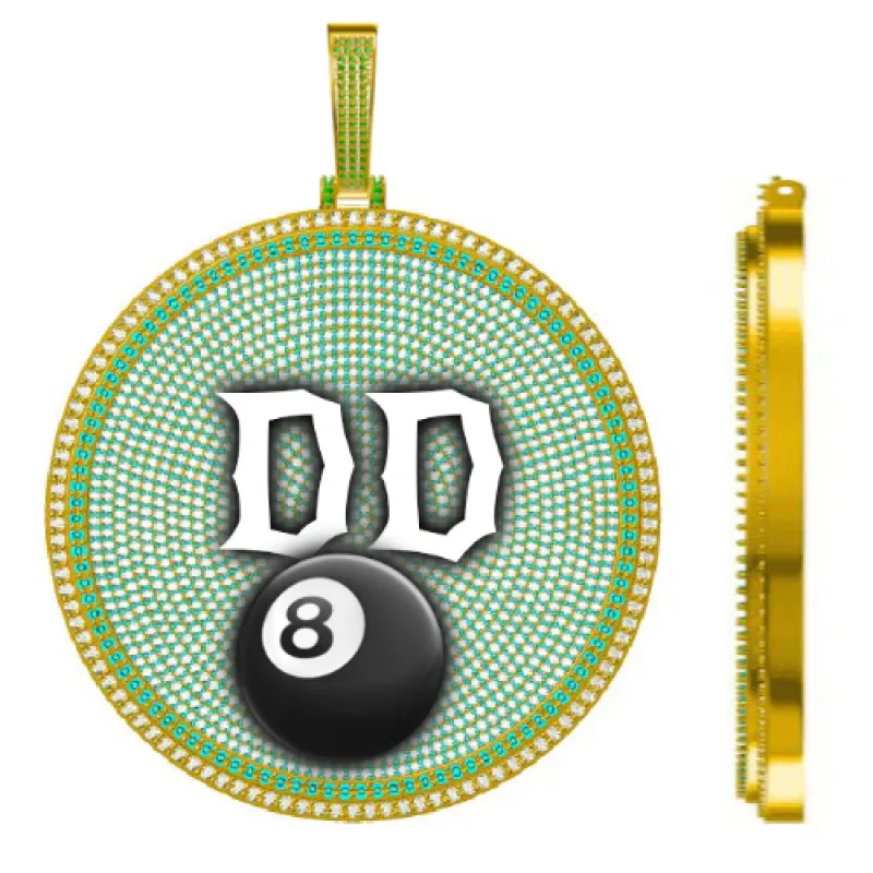 CUSTOM LETTER NECKLACE 3D BIG DISC sold by The GUU Shop