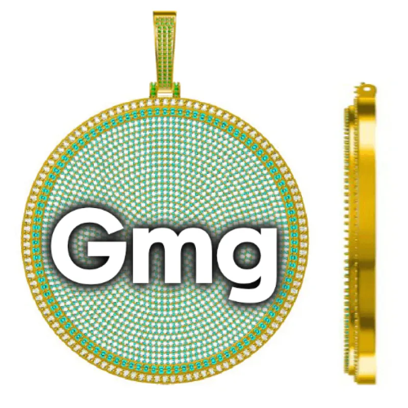 CUSTOM LETTER NECKLACE 3D BIG DISC sold by The GUU Shop