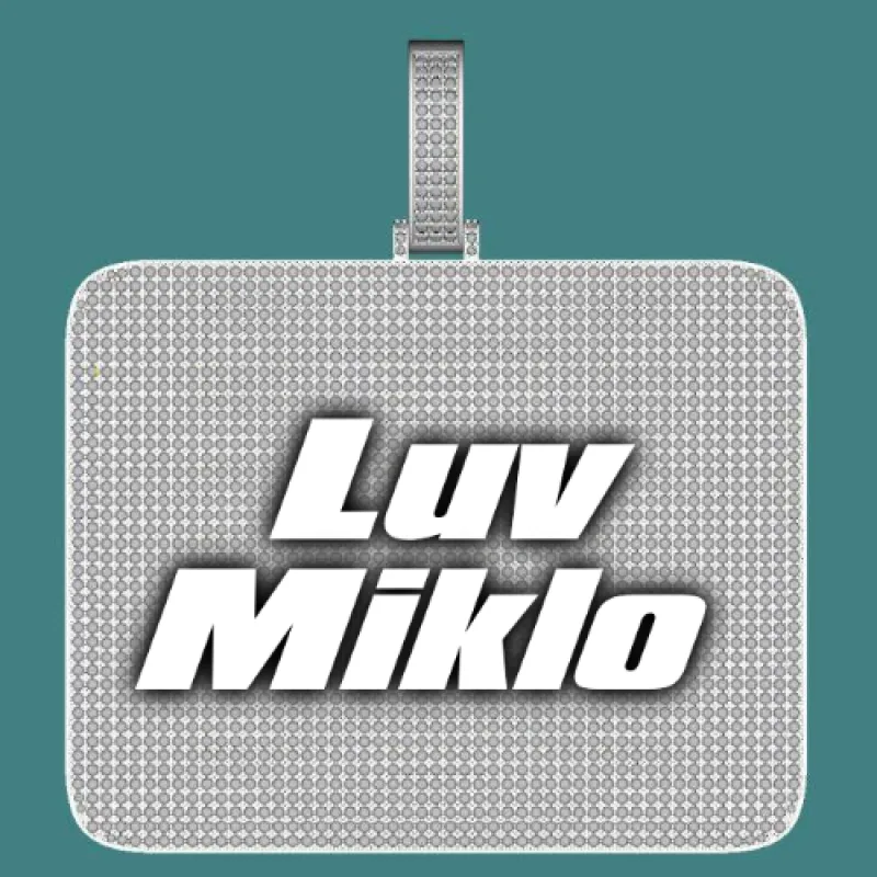 CUSTOM LETTER NECKLACE 3D BIG SQUARE sold by The GUU Shop