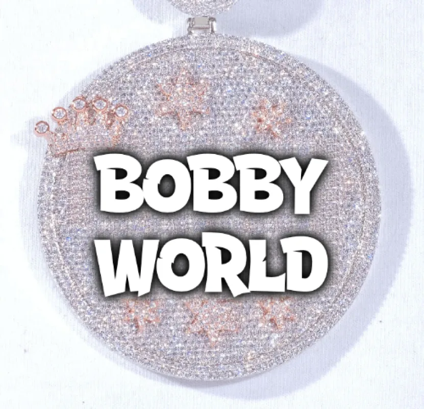 CUSTOM LETTER NECKLACE 3D BIG CROWN DISC sold by The GUU Shop