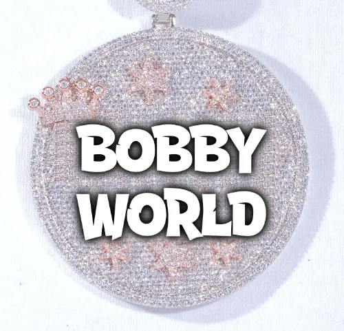 CUSTOM LETTER NECKLACE 3D BIG CROWN DISC sold by The GUU Shop