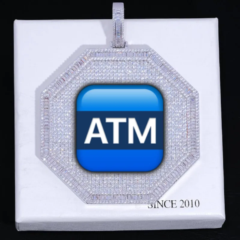 CUSTOM LETTER NECKLACE 3D BIG OCTAGON sold by The GUU Shop