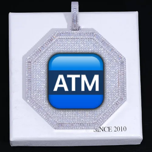 CUSTOM LETTER NECKLACE 3D BIG OCTAGON sold by The GUU Shop