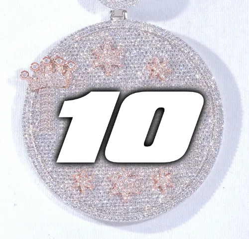 CUSTOM LETTER NECKLACE 3D BIG CROWN DISC sold by The GUU Shop