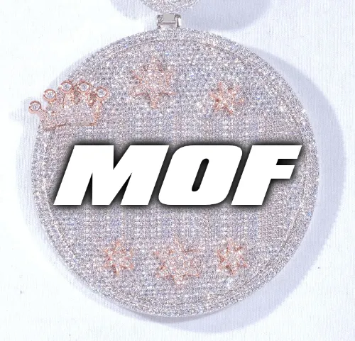 CUSTOM LETTER NECKLACE 3D BIG CROWN DISC sold by The GUU Shop