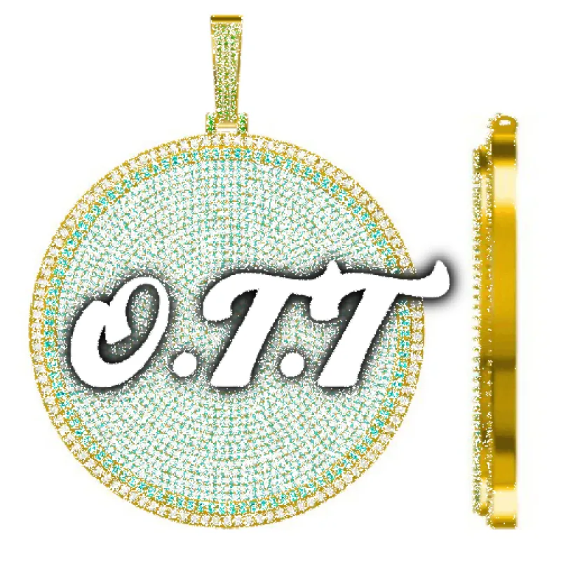 CUSTOM LETTER NECKLACE 3D BIG DISC sold by The GUU Shop