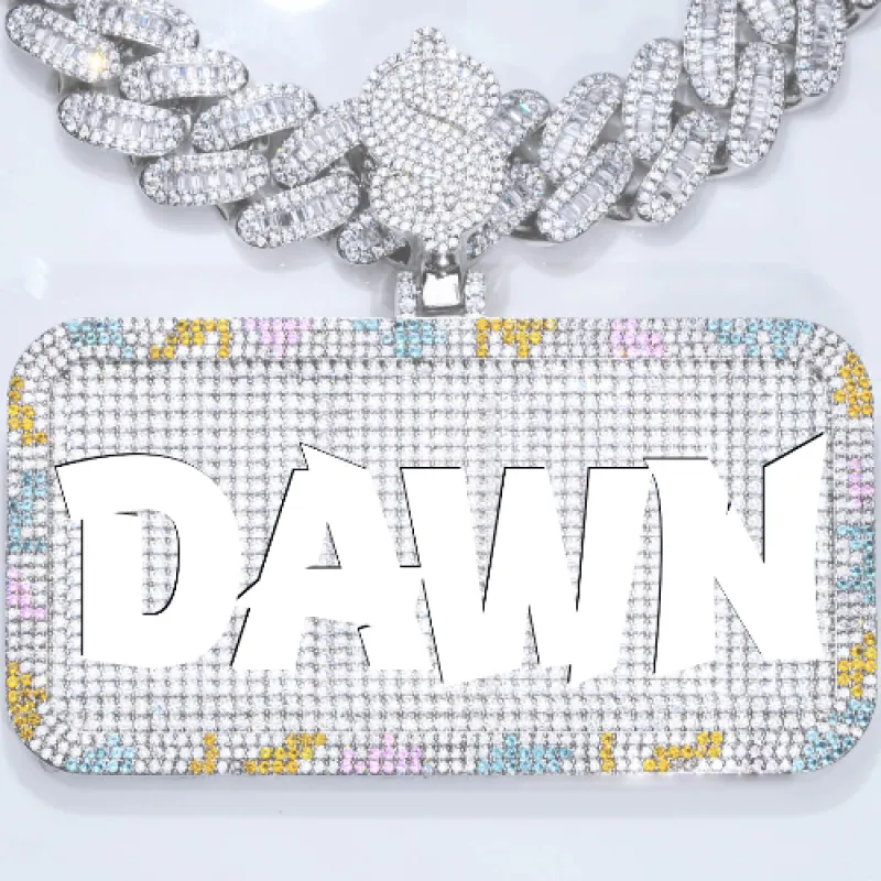 CUSTOM LETTER NECKLACE 3D COLORFUL SQUARE sold by The GUU Shop