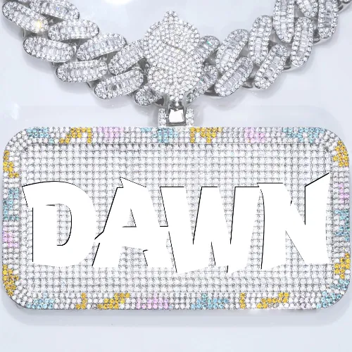 CUSTOM LETTER NECKLACE 3D COLORFUL SQUARE sold by The GUU Shop