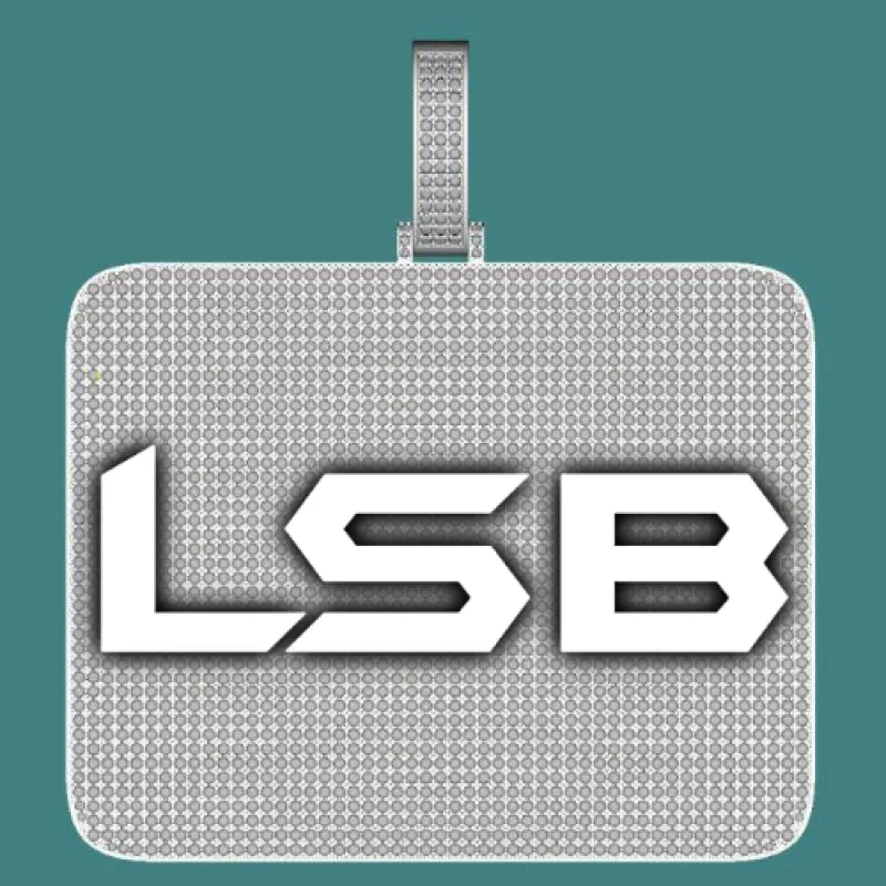 CUSTOM LETTER NECKLACE 3D BIG SQUARE sold by The GUU Shop