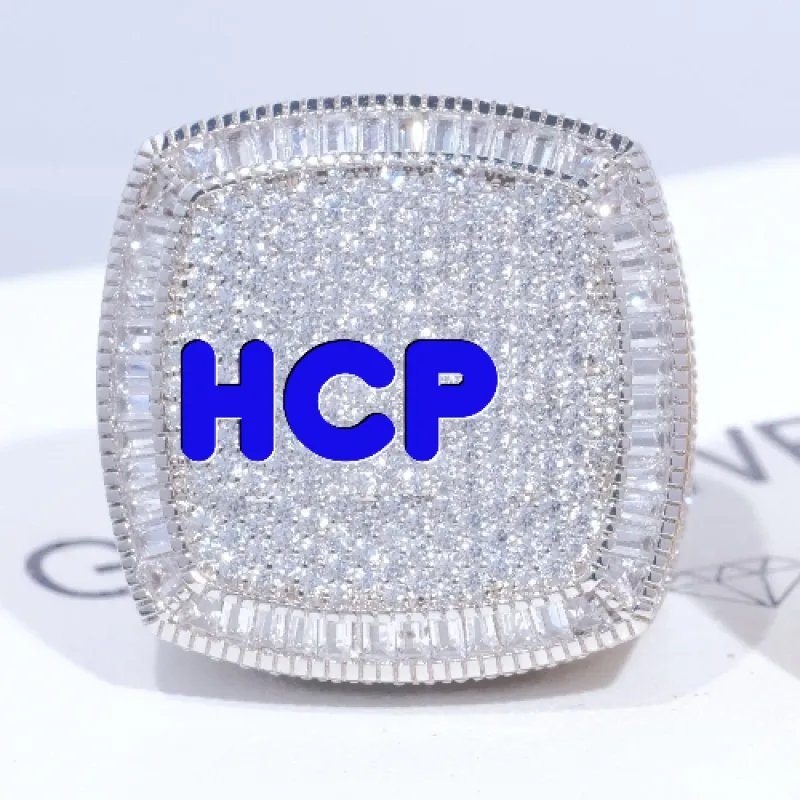 CUSTOM LETTER 3D ICED RING sold by The GUU Shop