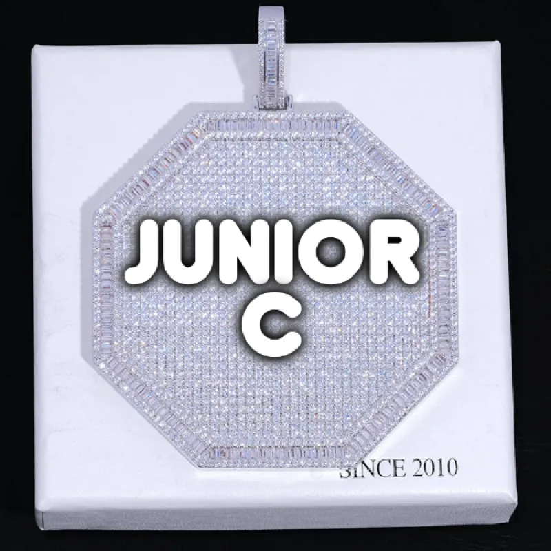 CUSTOM LETTER NECKLACE 3D BIG OCTAGON sold by The GUU Shop