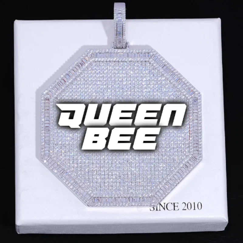 CUSTOM LETTER NECKLACE 3D BIG OCTAGON sold by The GUU Shop