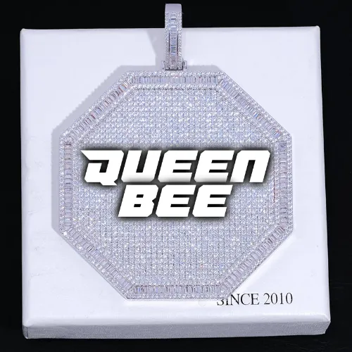 CUSTOM LETTER NECKLACE 3D BIG OCTAGON sold by The GUU Shop