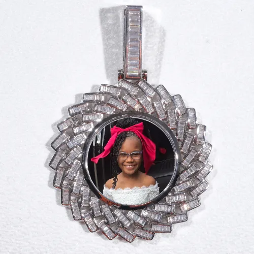 Large 3D Baguette Custom Picture Pendant sold by The GUU Shop