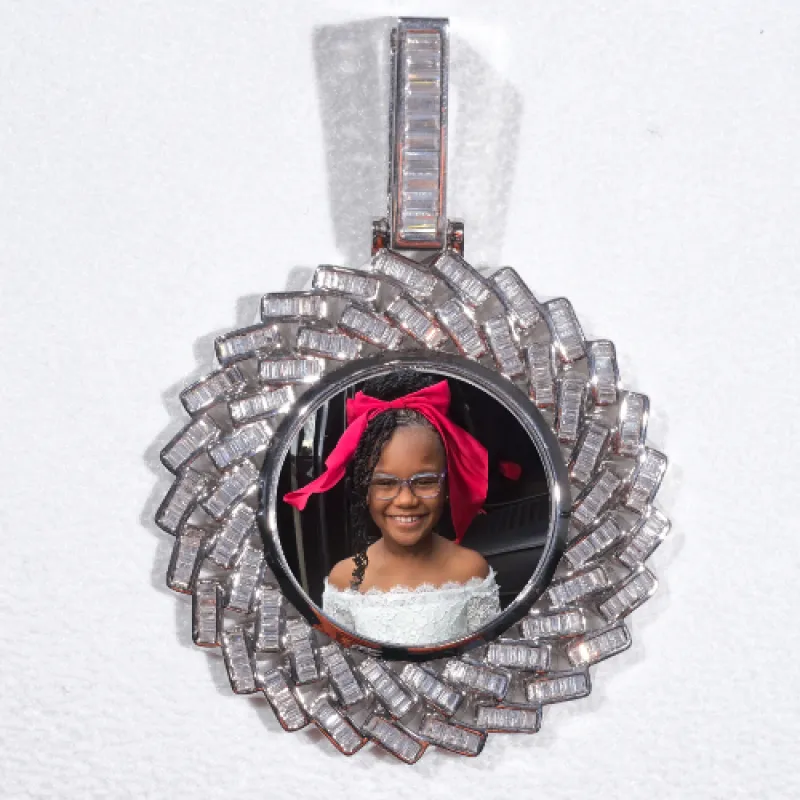 Large 3D Baguette Custom Picture Pendant sold by The GUU Shop