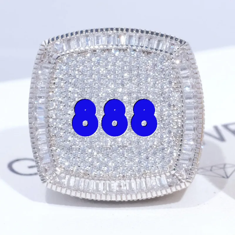 CUSTOM LETTER 3D ICED RING sold by The GUU Shop