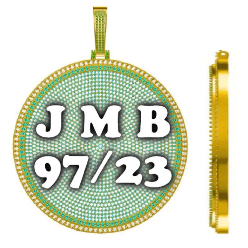 CUSTOM LETTER NECKLACE 3D BIG DISC sold by The GUU Shop