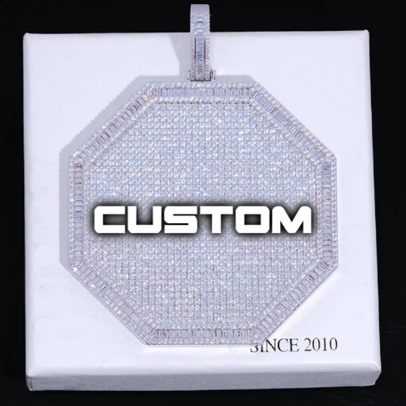 CUSTOM LETTER NECKLACE 3D BIG OCTAGON sold by The GUU Shop