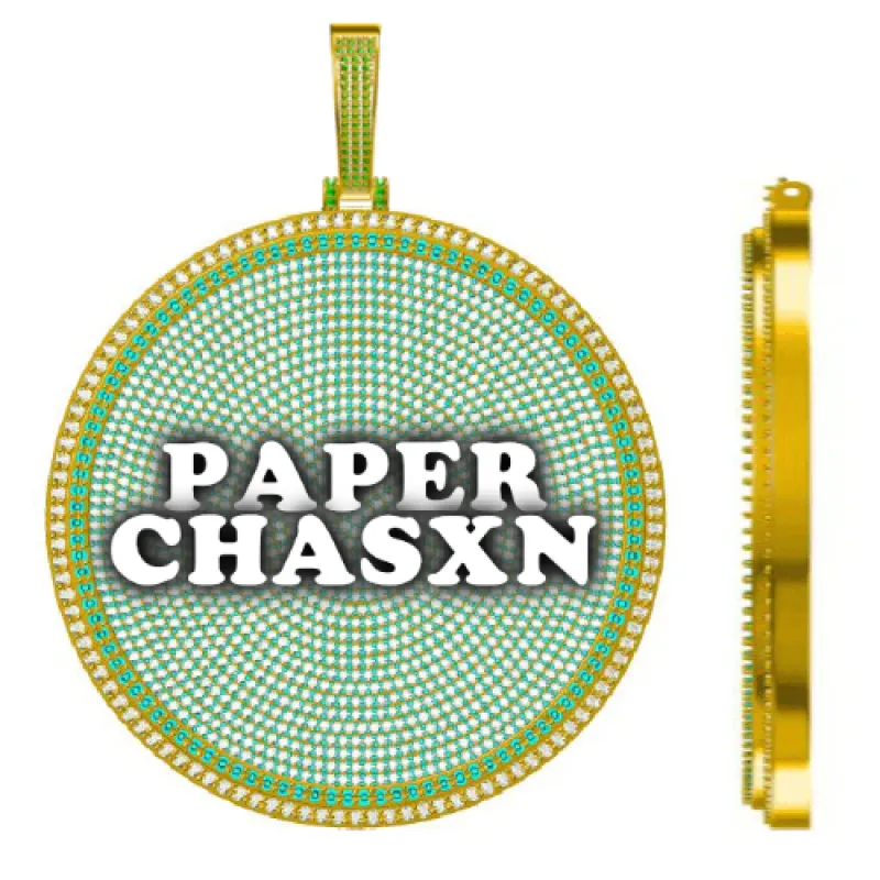 CUSTOM LETTER NECKLACE 3D BIG DISC sold by The GUU Shop