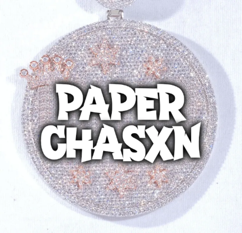 CUSTOM LETTER NECKLACE 3D BIG CROWN DISC sold by The GUU Shop