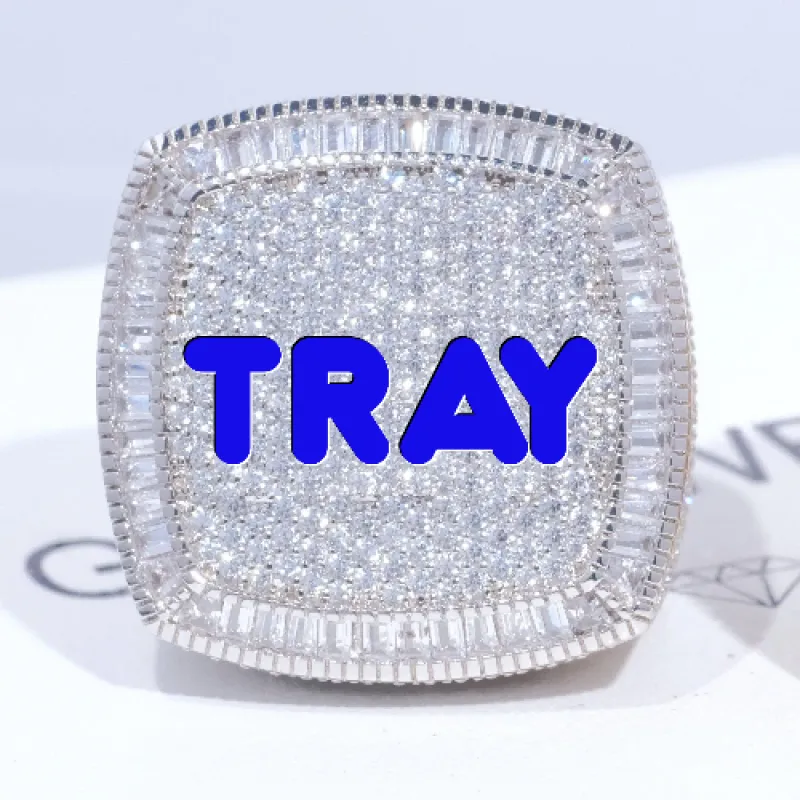 CUSTOM LETTER 3D ICED RING sold by The GUU Shop