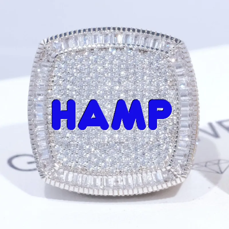 CUSTOM LETTER 3D ICED RING sold by The GUU Shop
