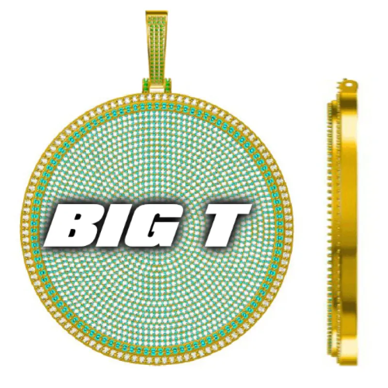 CUSTOM LETTER NECKLACE 3D BIG DISC sold by The GUU Shop