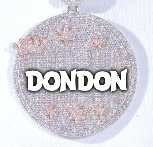 CUSTOM LETTER NECKLACE 3D BIG CROWN DISC sold by The GUU Shop