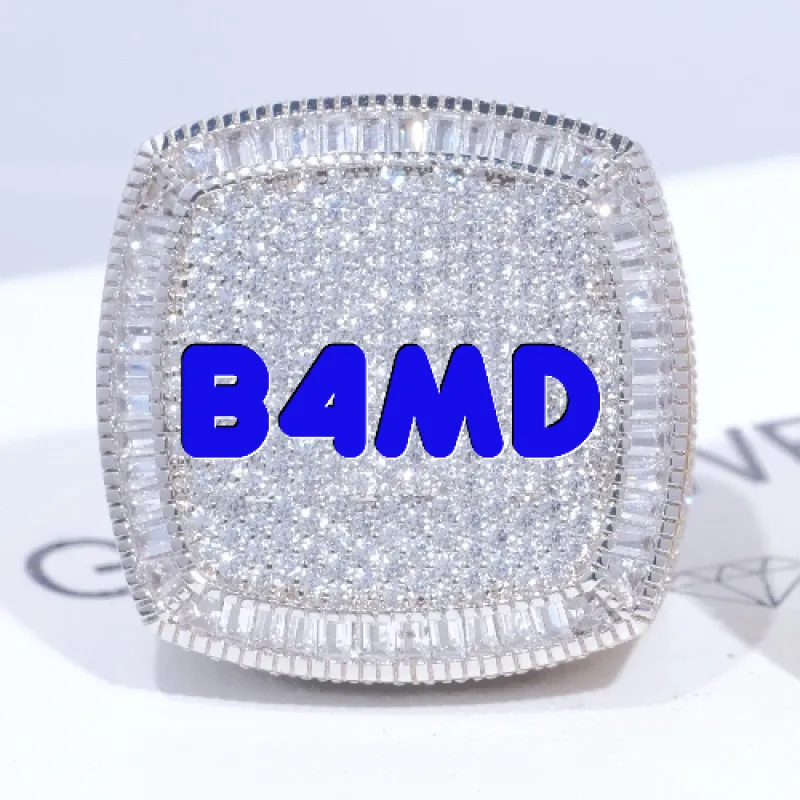CUSTOM LETTER 3D ICED RING sold by The GUU Shop