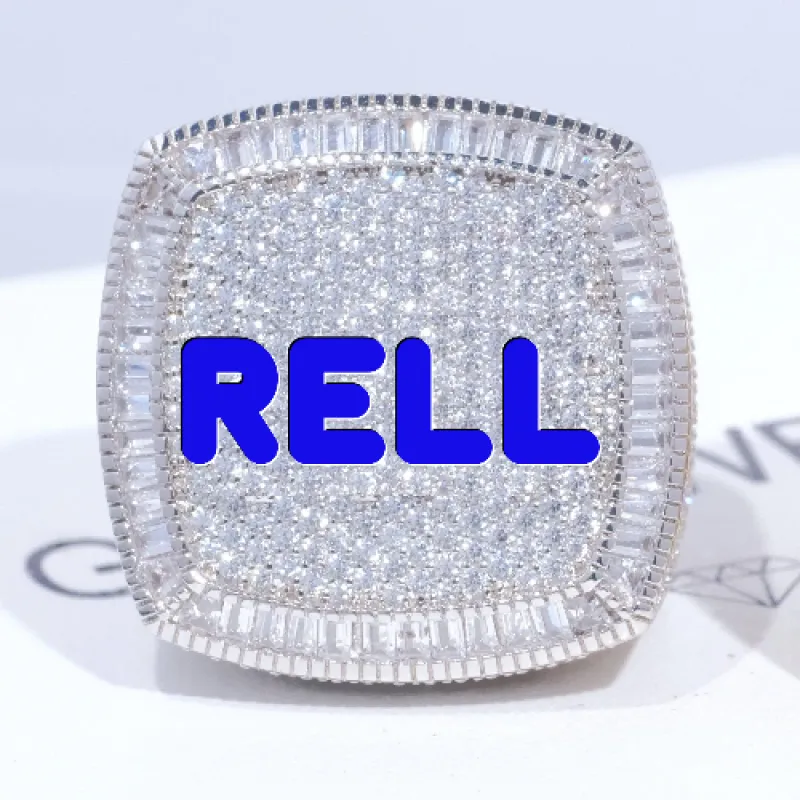 CUSTOM LETTER 3D ICED RING sold by The GUU Shop