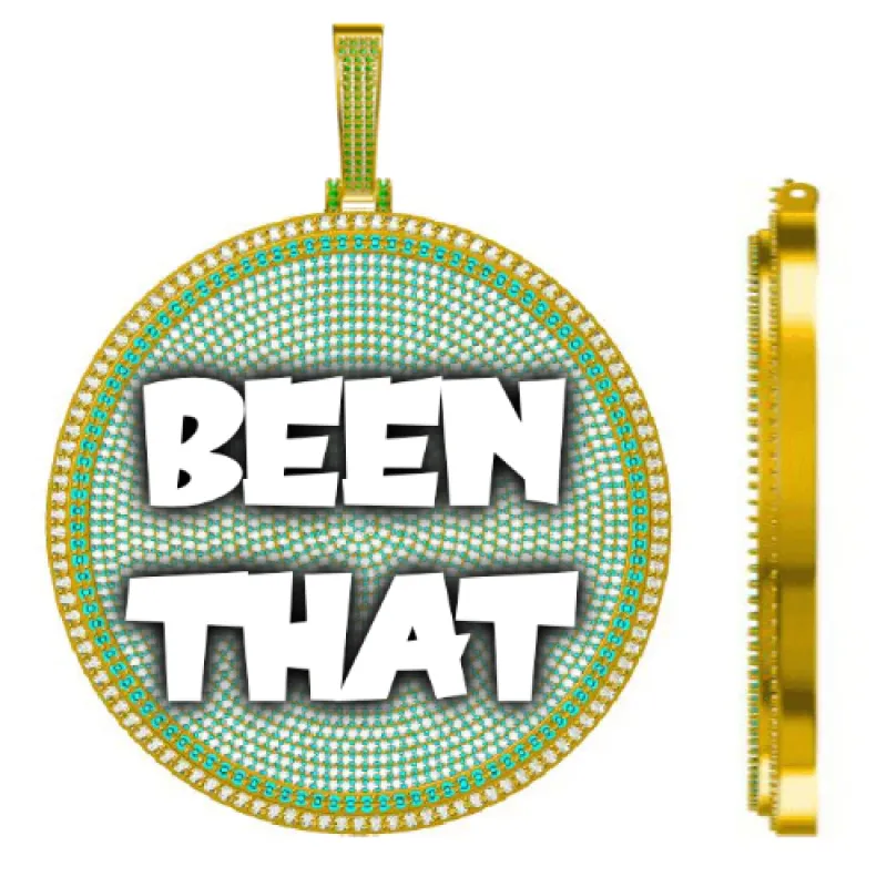 CUSTOM LETTER NECKLACE 3D BIG DISC sold by The GUU Shop