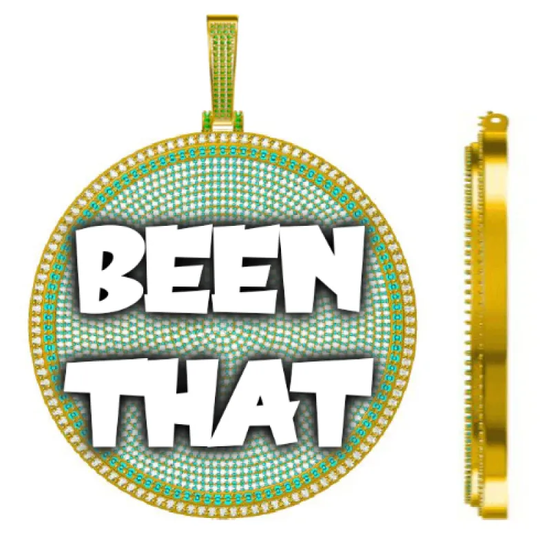 CUSTOM LETTER NECKLACE 3D BIG DISC sold by The GUU Shop