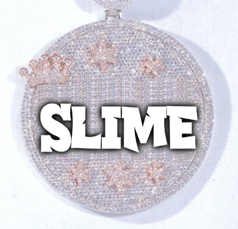 CUSTOM LETTER NECKLACE 3D BIG CROWN DISC made by The GUU Shop