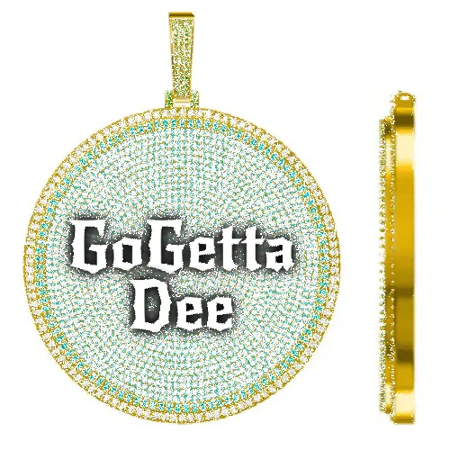 CUSTOM LETTER NECKLACE 3D BIG DISC sold by The GUU Shop