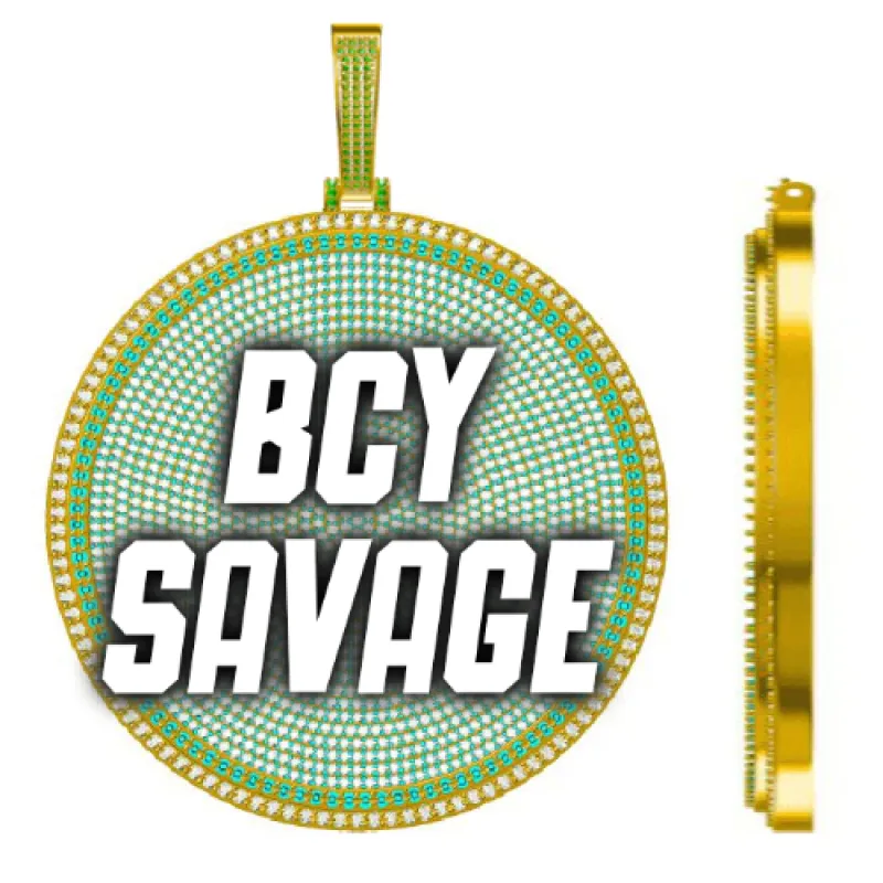 CUSTOM LETTER NECKLACE 3D BIG DISC sold by The GUU Shop