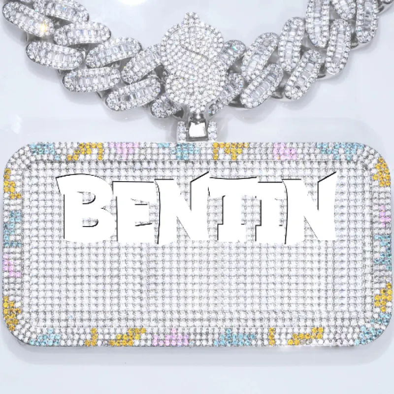 CUSTOM LETTER NECKLACE 3D COLORFUL SQUARE sold by The GUU Shop